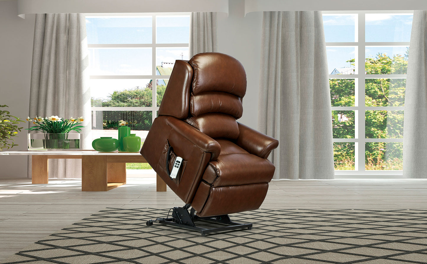 Sherborne Albany Cloud Comfort Triple Motor Leather Rise And Recliner Armchair VAT FREE