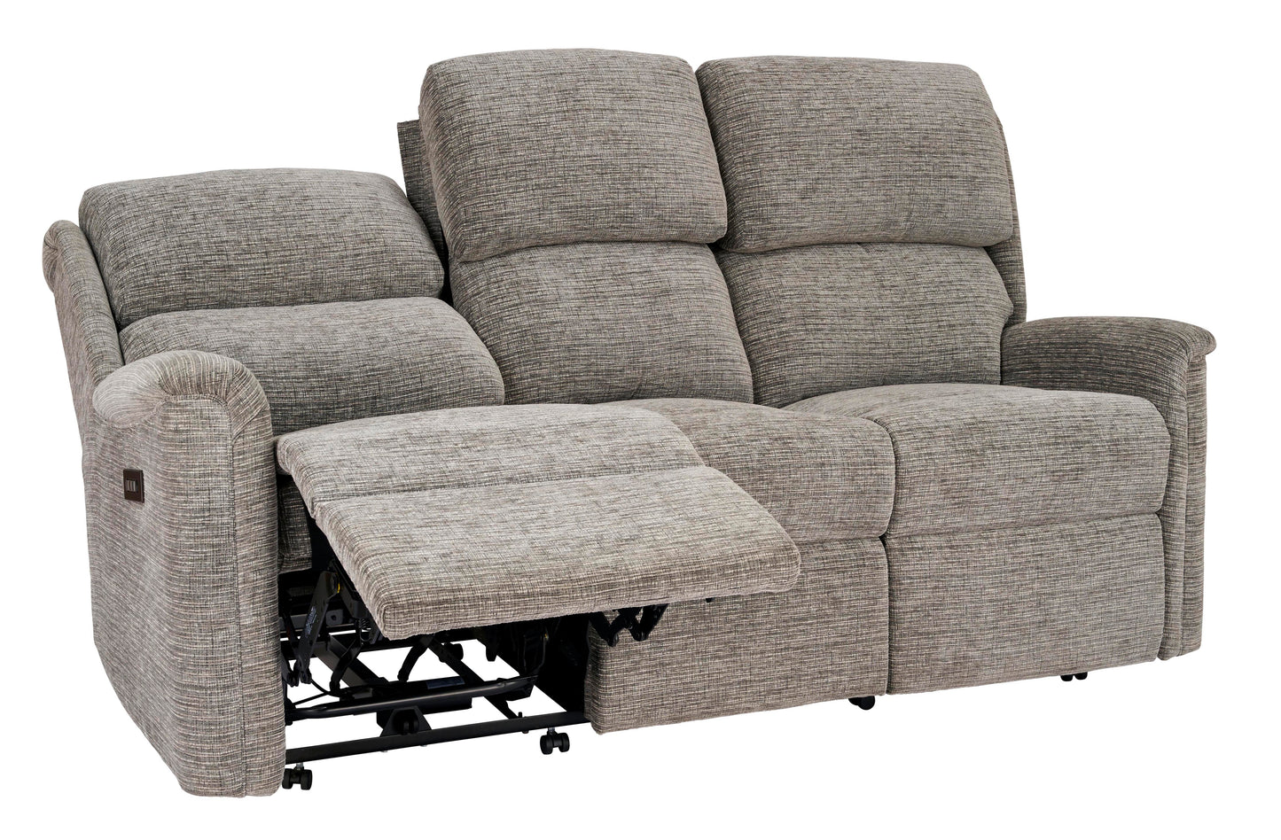 Celebrity Farndon Three Seater Settee Electric Powered Reclining Fabric Sofa With Mammoth Foam & Lumbar & Headrest Adjustment Option