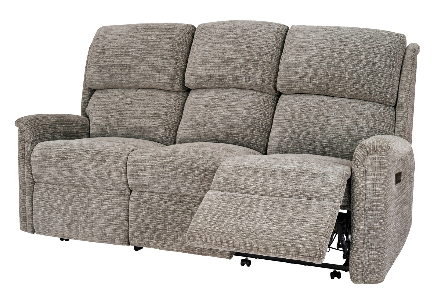 Gray recliner sofa on a white background