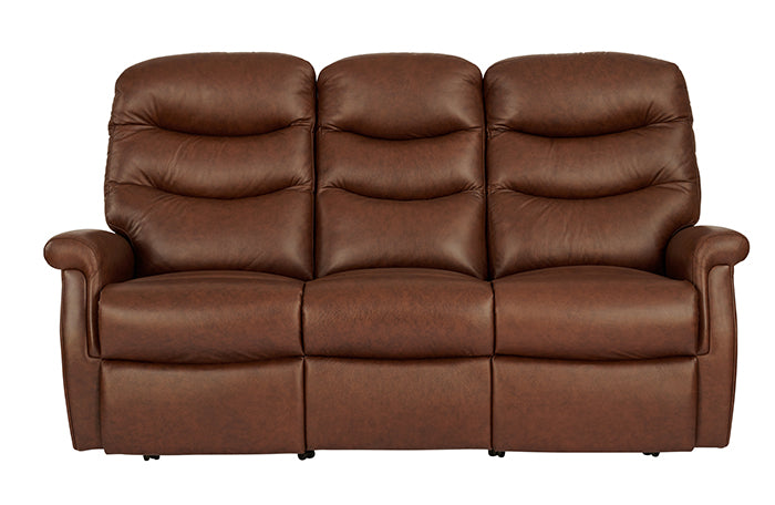 Celebrity Hollingwell Three Seater Electric Powered Reclining Leather Sofa With Lumbar & Headrest Adjustment Option