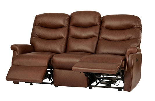 Celebrity Hollingwell Three Seater Electric Powered Reclining Leather Sofa With Lumbar & Headrest Adjustment Option