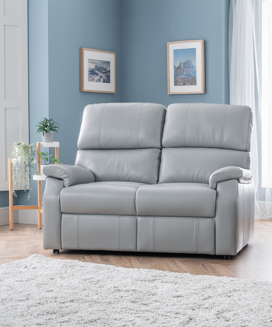 Celebrity Newstead Two Seater Electric Powered Reclining Leather Sofa With Lumbar & Headrest Adjustment Option
