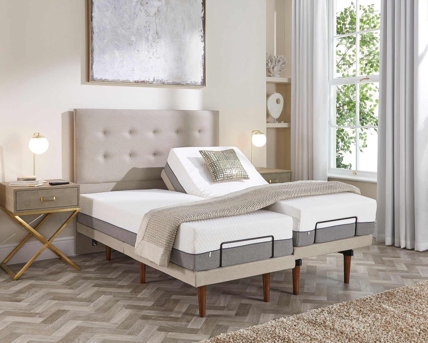 Emerald Motion Adjustable Bed With A Gel 1000 Pocket Sprung Soft Medium Feel Mattress VAT FREE