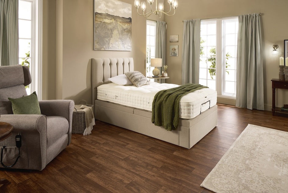 Coral Motion Divan Adjustable Bed With A Memory Foam Medium Firm Feel Mattress VAT FREE