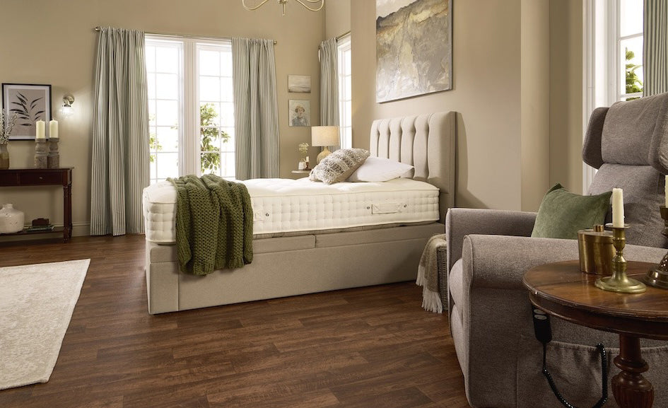 Coral Motion Divan Adjustable Bed With A Memory Foam Medium Firm Feel Mattress VAT FREE