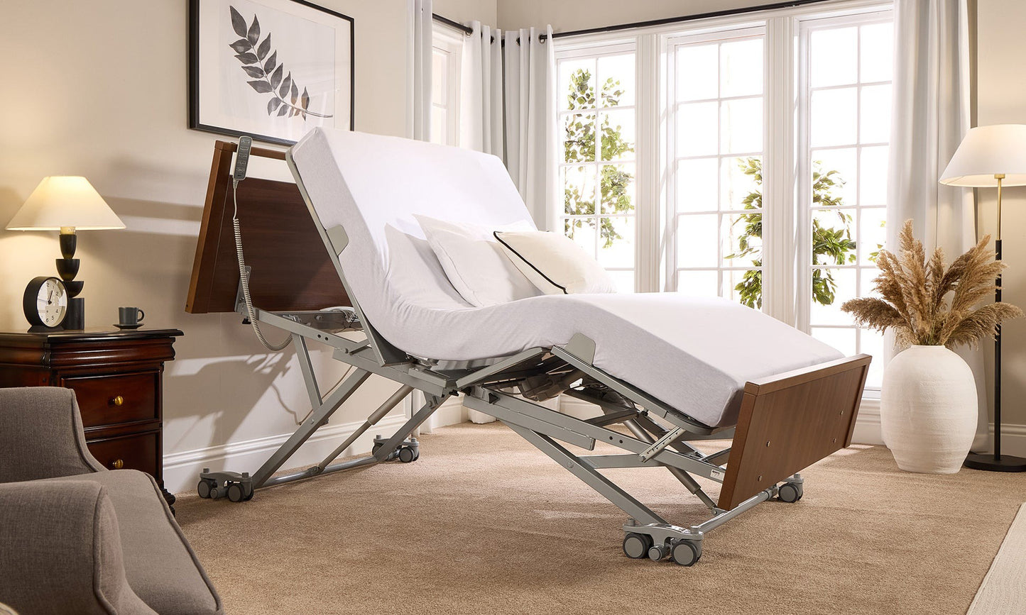 Solo Low Footboard Profiling High Low Floor Bed Home Care Adjustable Bed With A Choice Of Mattresses VAT FREE