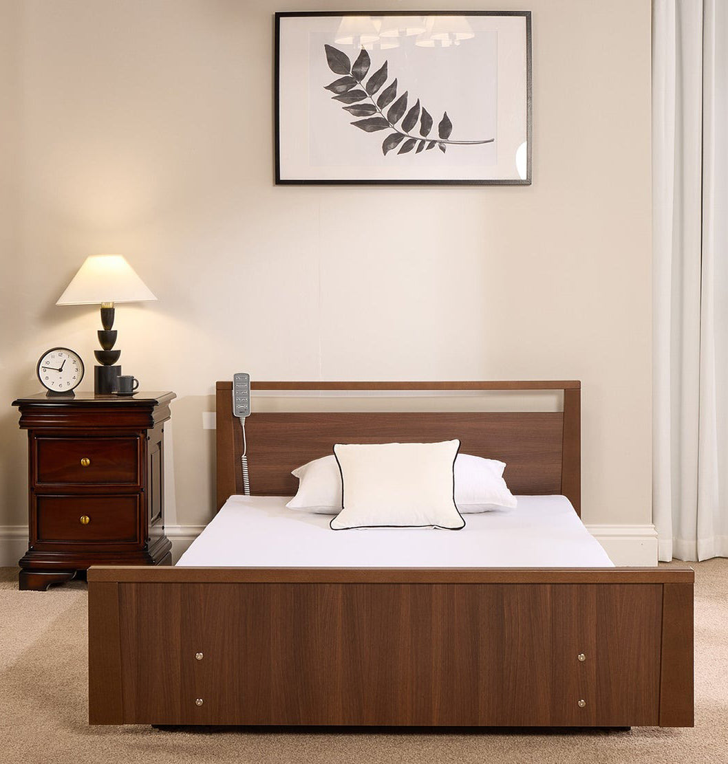 Solo Low Footboard Profiling High Low Floor Bed Home Care Adjustable Bed With A Choice Of Mattresses VAT FREE