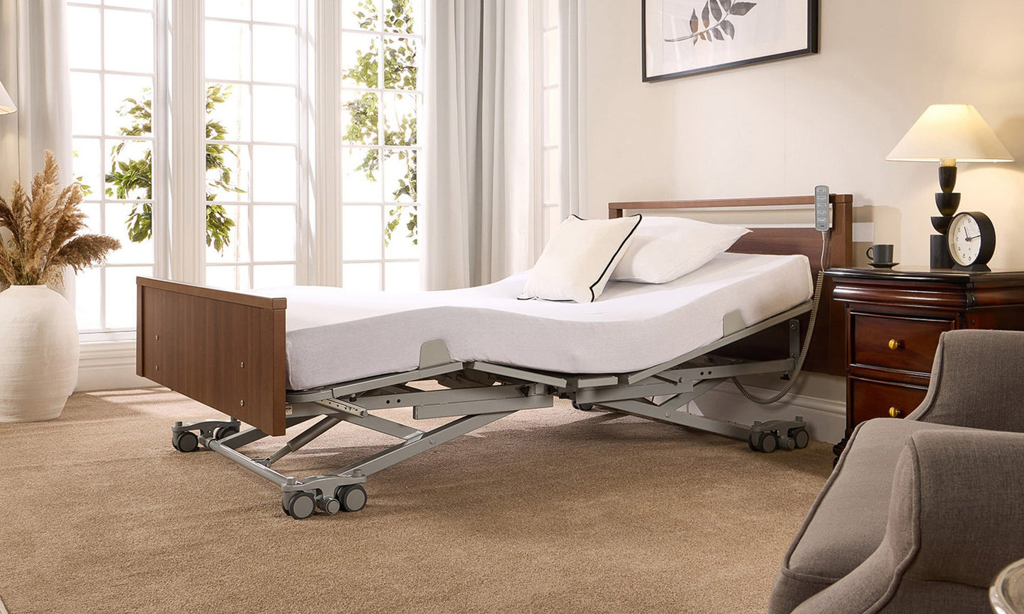 Solo Low Footboard Profiling High Low Floor Bed Home Care Adjustable Bed With A Choice Of Mattresses VAT FREE