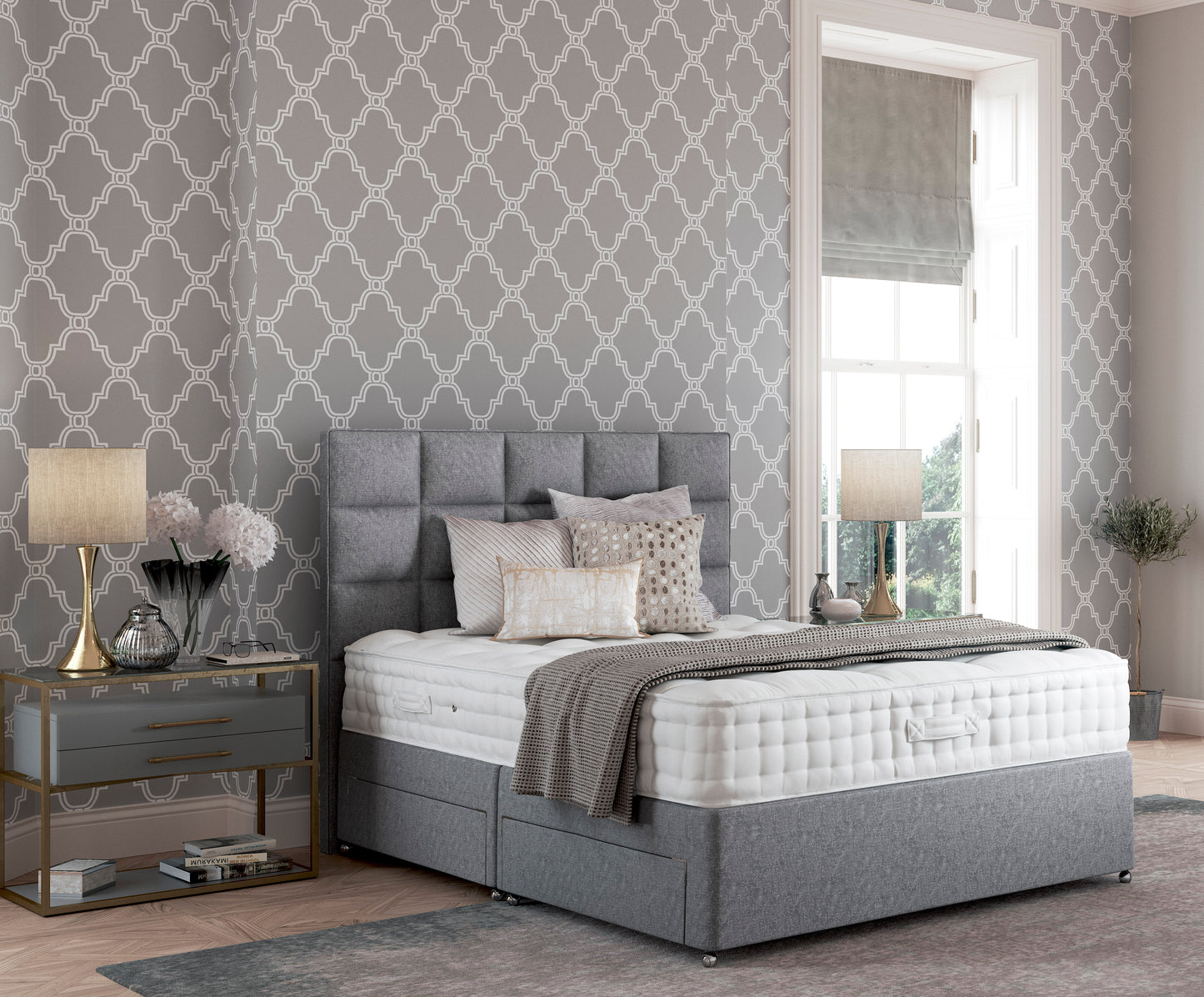 Relyon Balmoral 2000 Pocket Sprung Luxurious Hand Made Divan Bed Set In Either Softer, Medium Or Firmer
