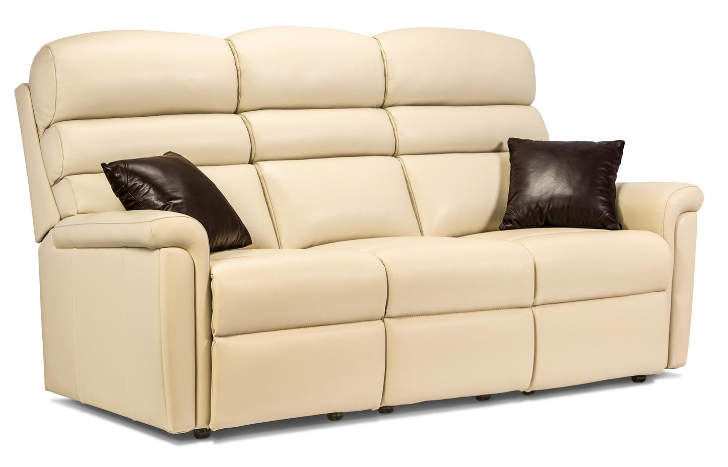 Sherborne Comfi-Sit Three Seater Electric Reclining Leather Sofa With Headrest Adjustment Option