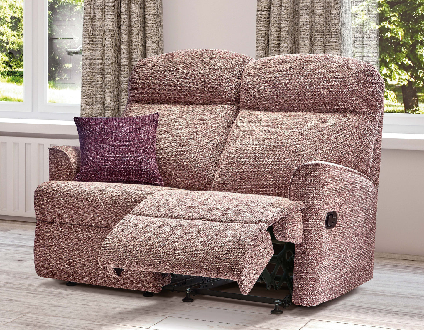 Sherborne Harrow Two Seater Electric Powered Reclining Fabric Sofa