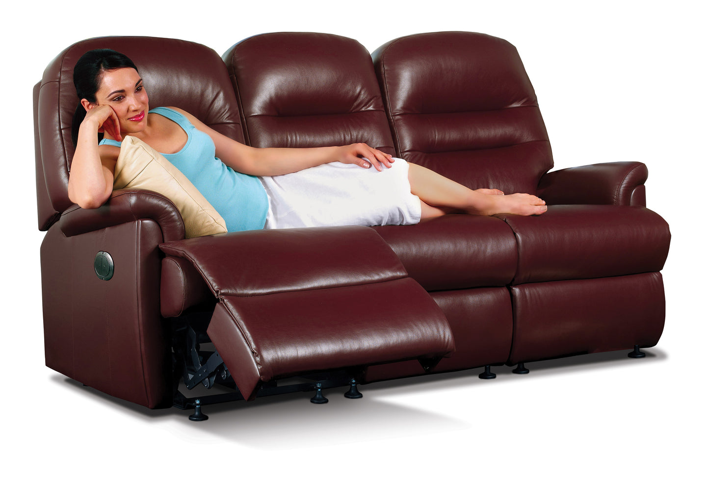Sherborne Keswick Three Seater Manual Reclining Leather Sofa