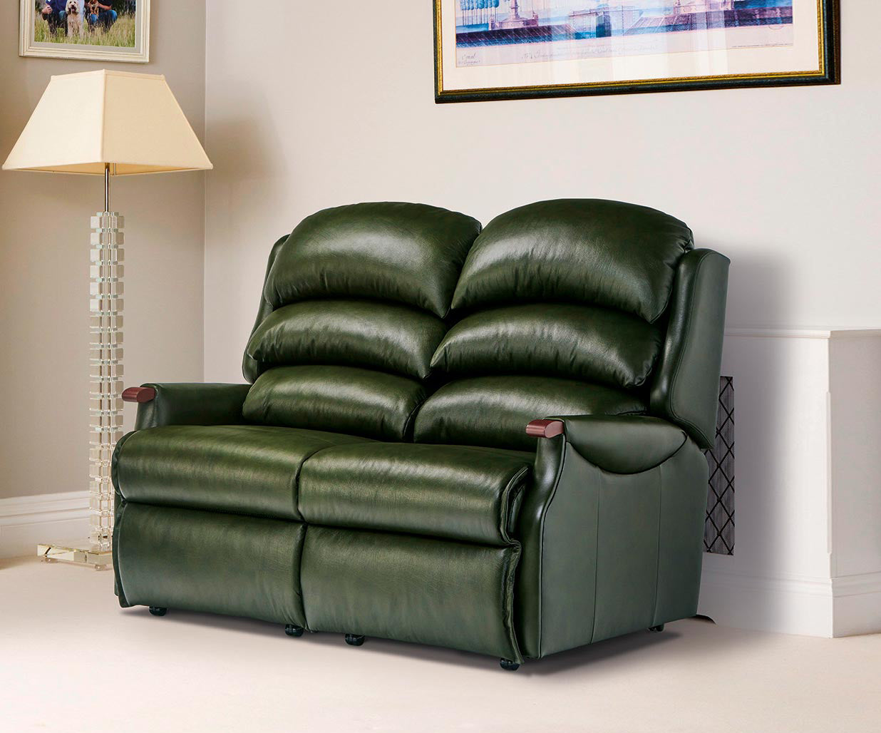 Sherborne Malham Two Seater Fixed Leather Sofa