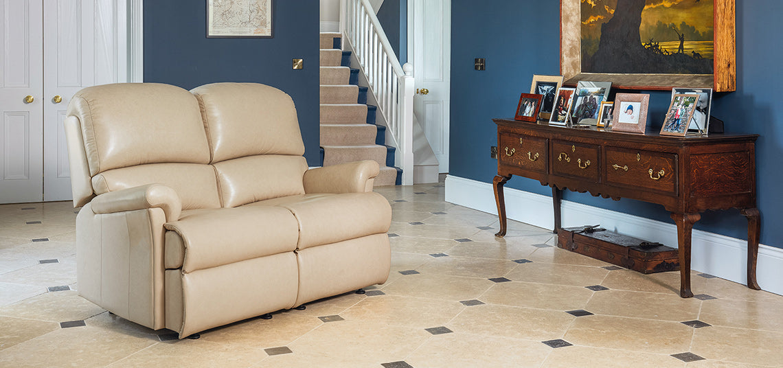 Sherborne Nevada Two Seater Manual Reclining Leather Sofa