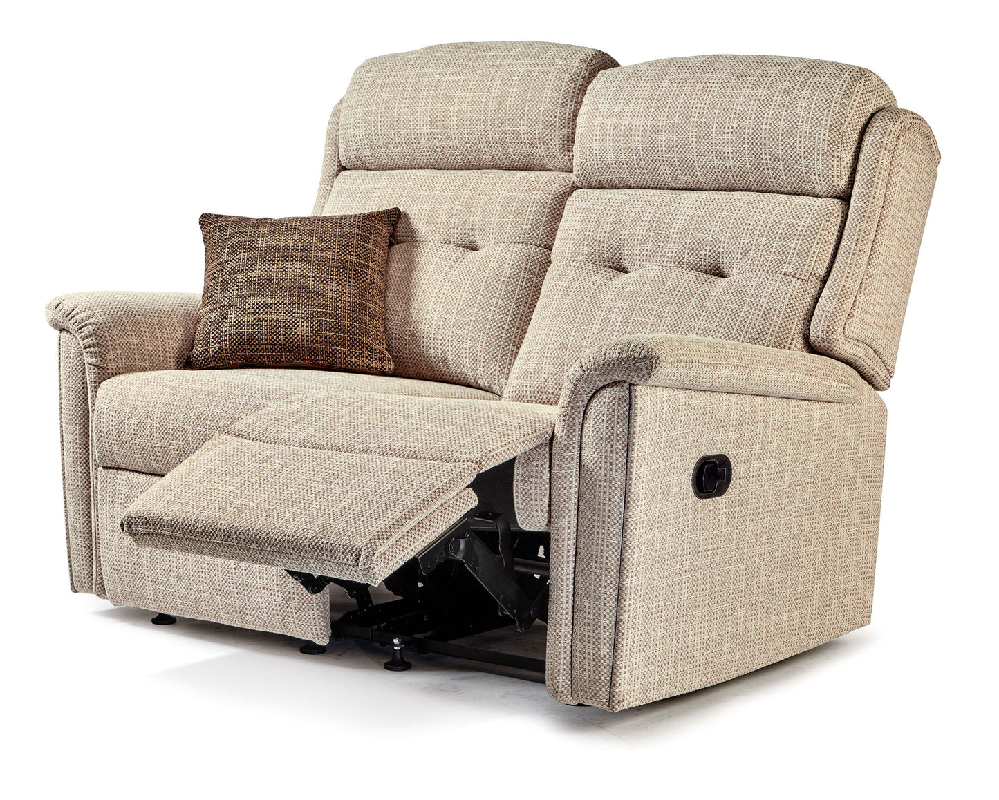 Sherborne Roma Two Seater Electric Reclining Fabric Sofa With Headrest Adjustment Option