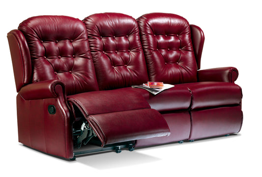 Sherborne Lynton Three Seater Manual Reclining Leather Sofa