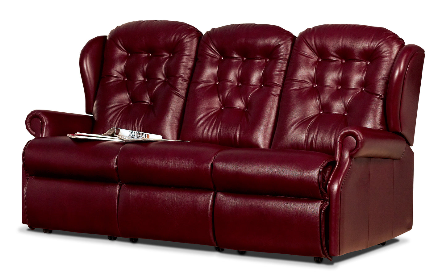 Sherborne Lynton Three Seater Manual Reclining Leather Sofa