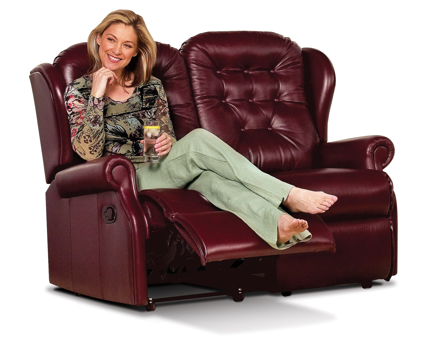 Sherborne Lynton Two Seater Manual Reclining Leather Sofa