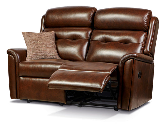 Sherborne Roma Two Seater Electric Reclining Leather Sofa With Headrest Adjustment Option