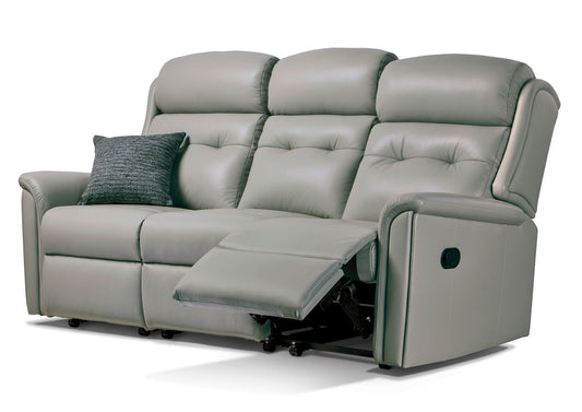 Sherborne Roma Three Seater Electric Reclining Leather Sofa With Headrest Adjustment Option