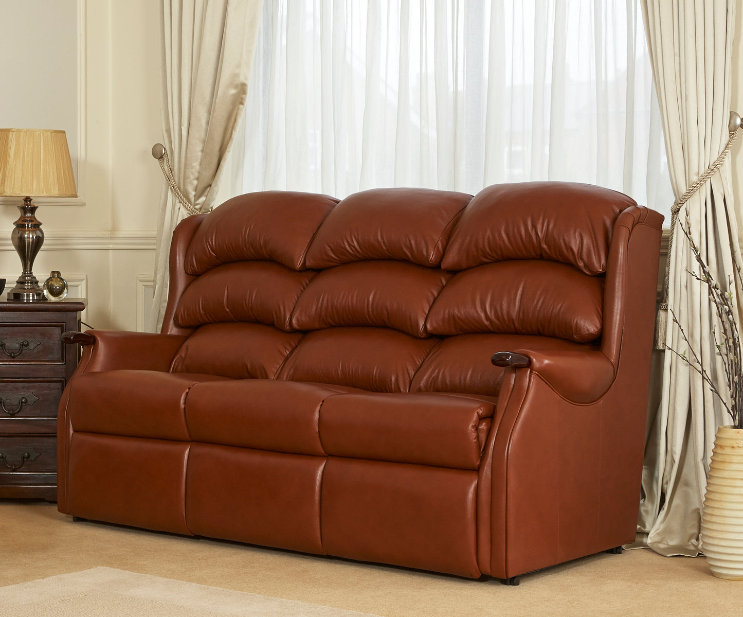 Celebrity Westbury Three Seater Fixed Leather Sofa