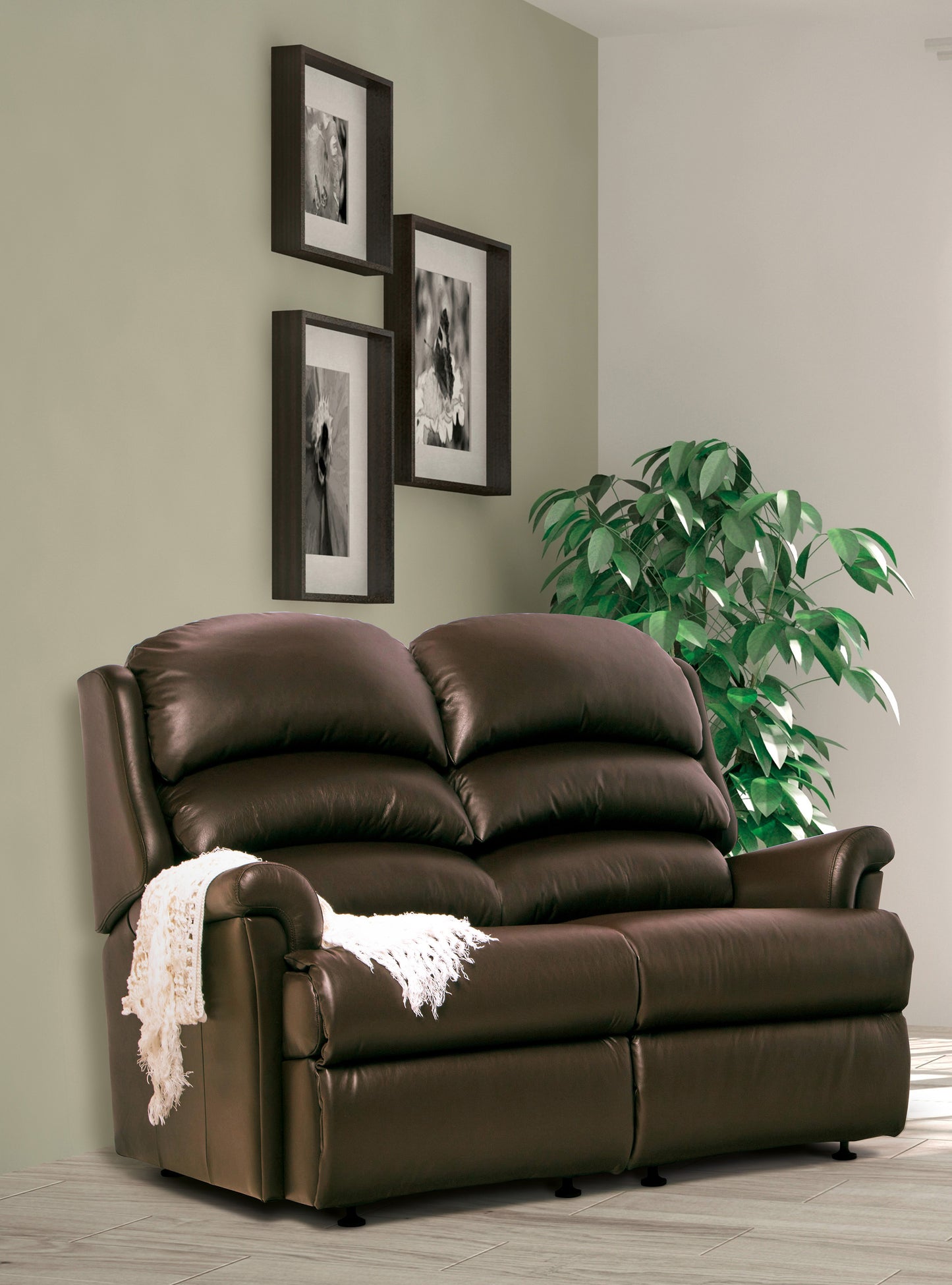 Sherborne Albany Two Seater Fixed Leather Sofa