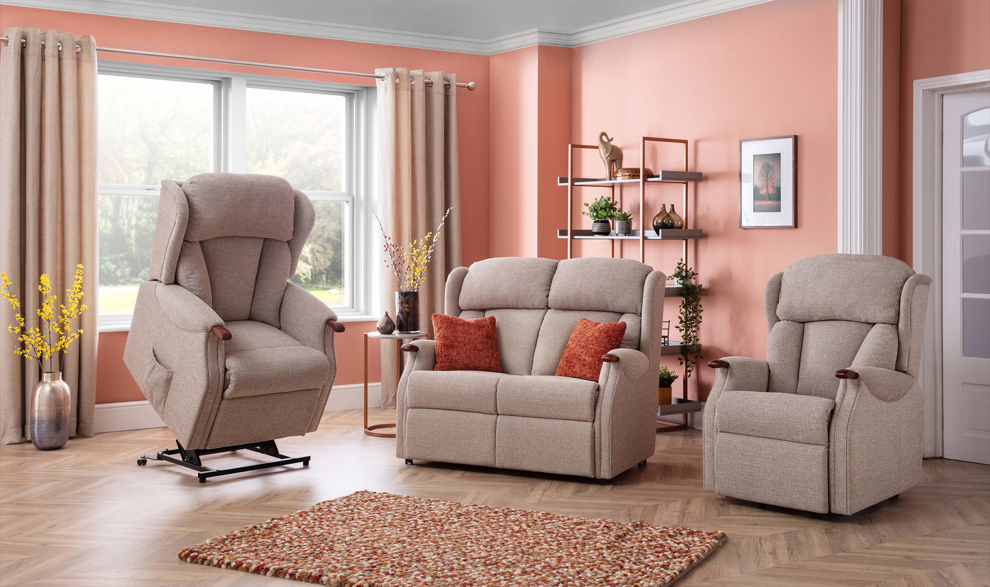 Celebrity Canterbury Cloud Zero Triple Motor Rise And Recliner Fabric Armchair With Mammoth Foam & Lumbar & Headrest Adjustment Option VAT FREE