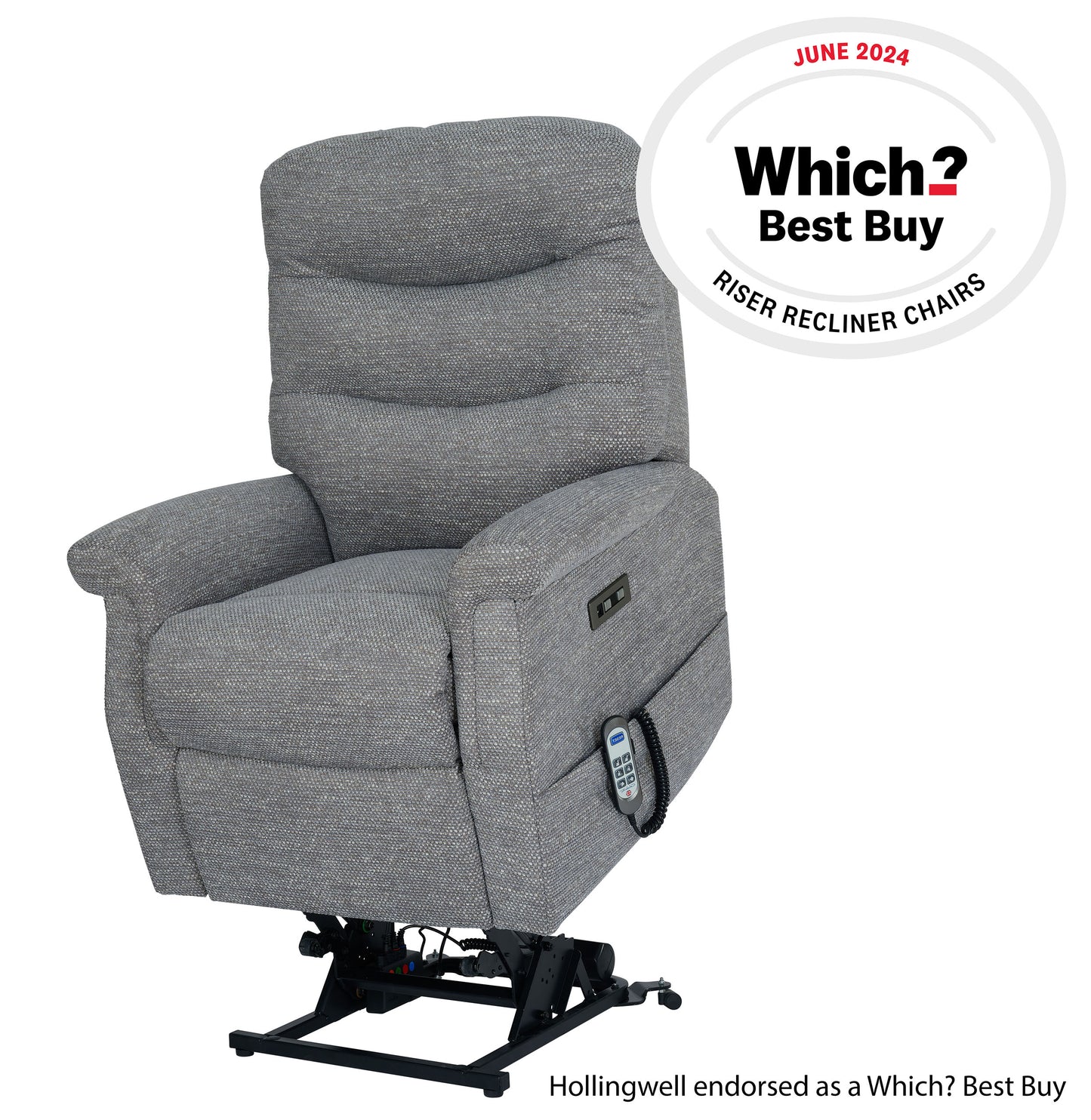 Celebrity Hollingwell Cloud Zero Triple Motor Rise And Recliner Fabric Armchair With Mammoth Foam & Lumbar & Headrest Adjustment Option VAT FREE