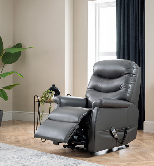 Celebrity Hollingwell Electric Powered Recliner Leather Armchair With Lumbar & Headrest Adjustment Option
