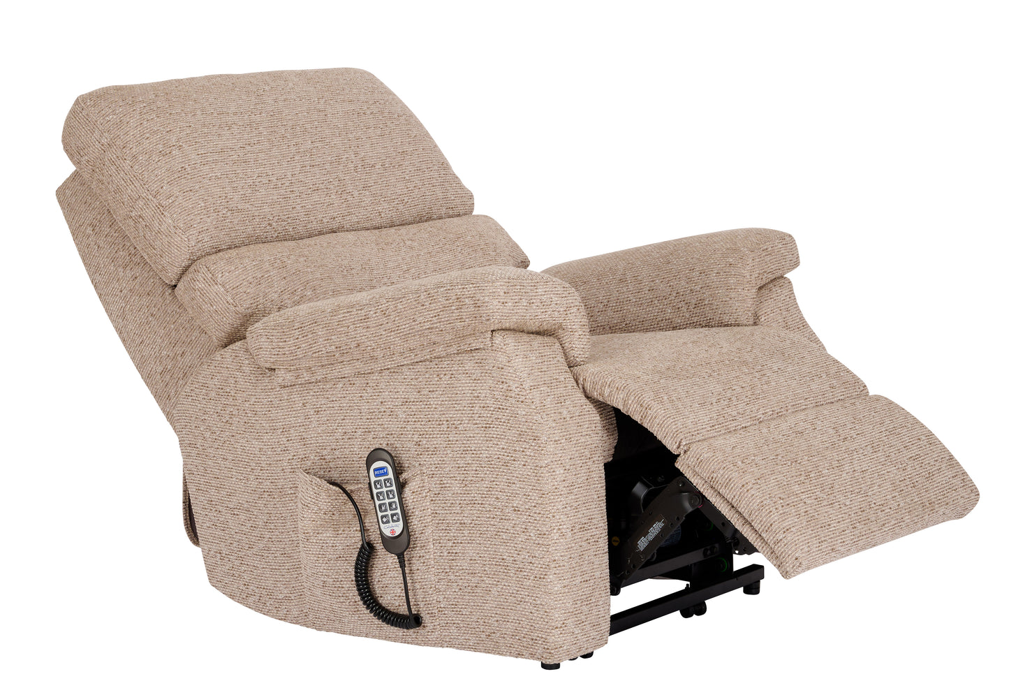 Celebrity Newstead Electric Powered Recliner Fabric Armchair With Adjustable Headrest & Lumbar Option