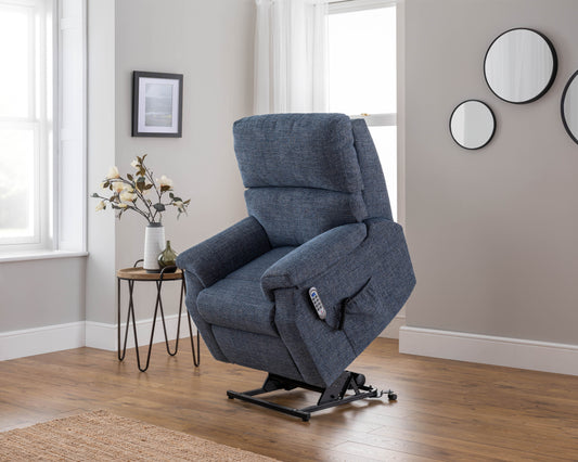 Celebrity Newstead Dual Motor Rise And Recliner Fabric Armchair With Adjustable Headrest Option VAT FREE