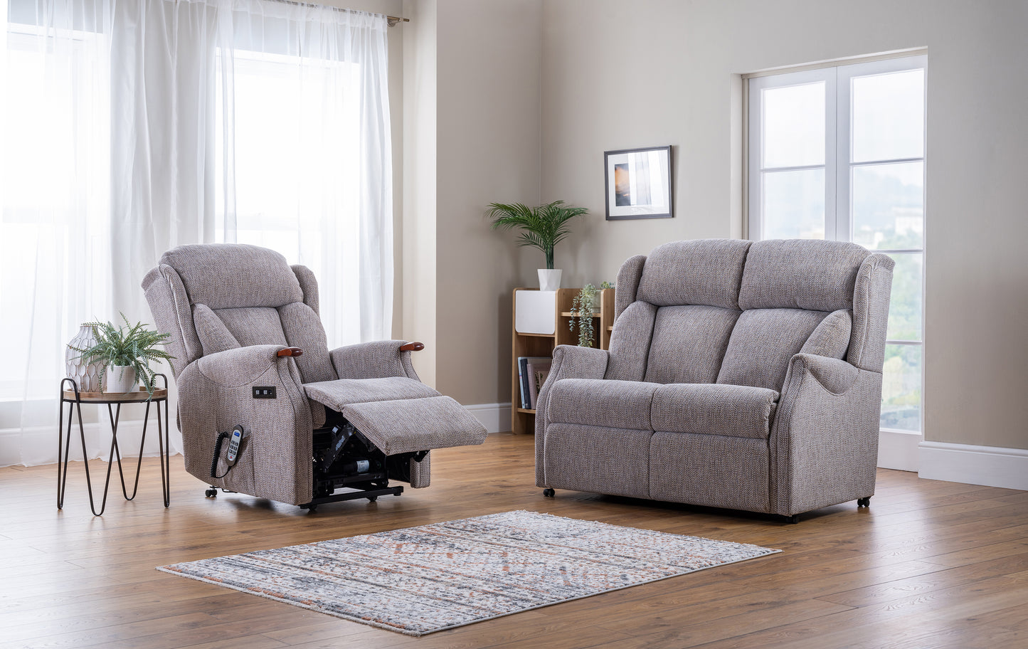 Celebrity Canterbury Manual Recliner With Swivel Option Fabric Armchair With Mammoth Foam