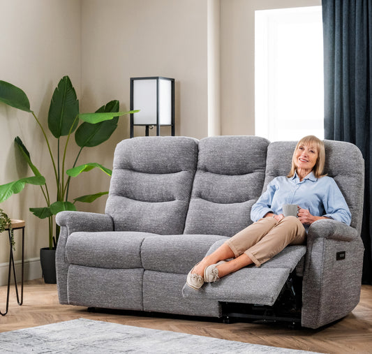 Celebrity Hollingwell Three Seater Settee Manual Reclining Fabric Sofa With Mammoth Foam