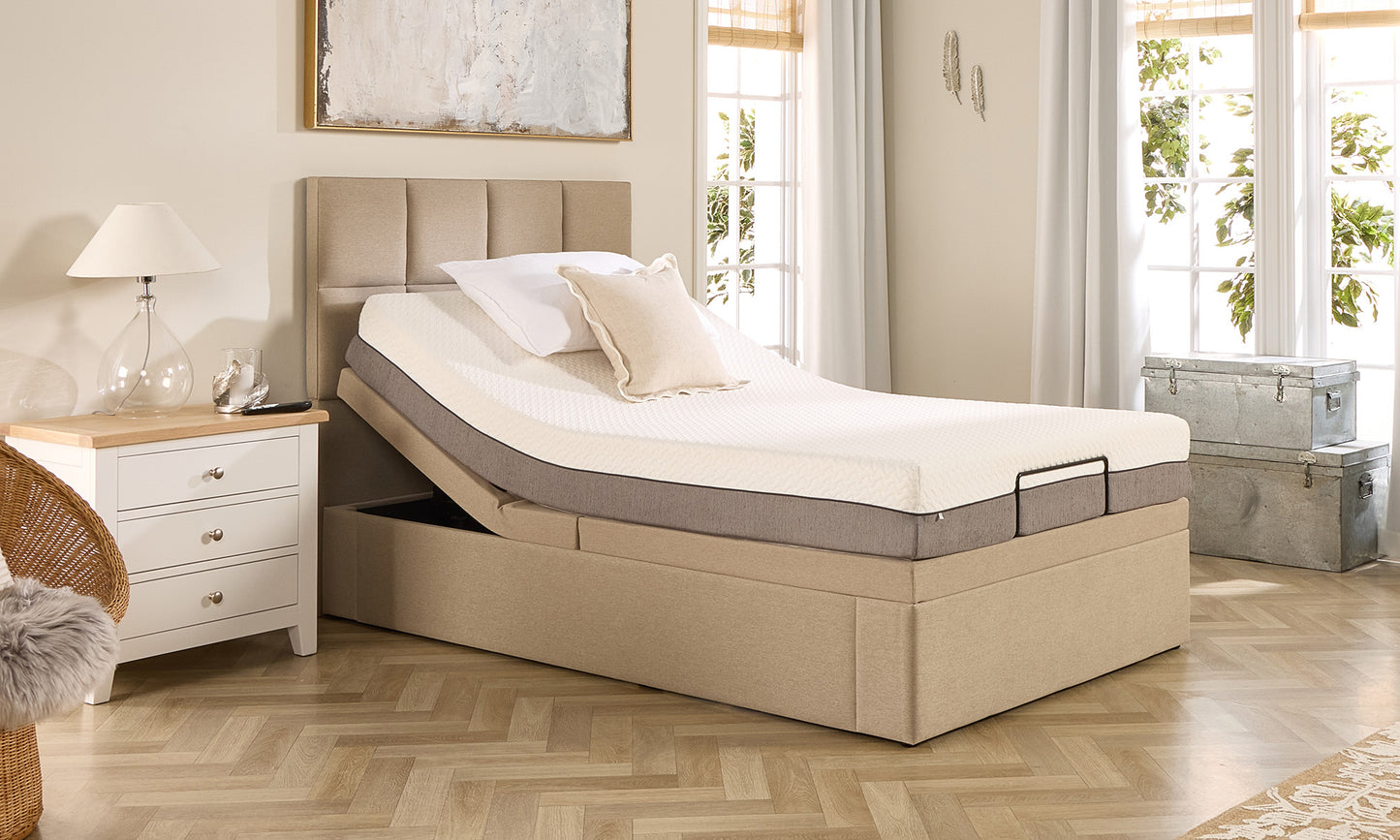 Opal Motion Divan Adjustable Bed With A Memory Foam Medium Firm Feel Mattress VAT FREE