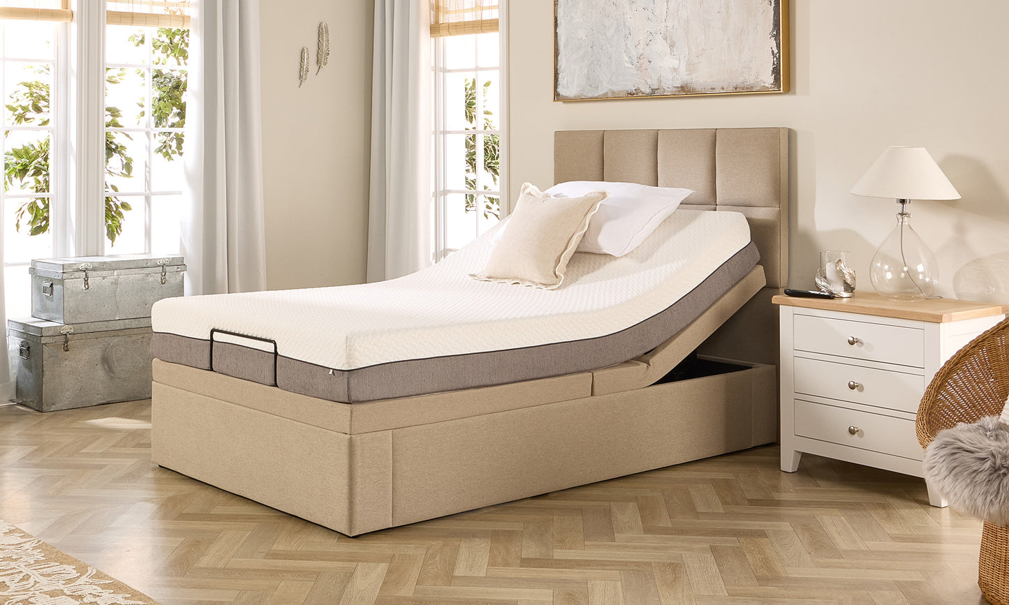 Opal Motion Divan Adjustable Bed With A Memory Foam Medium Firm Feel Mattress VAT FREE