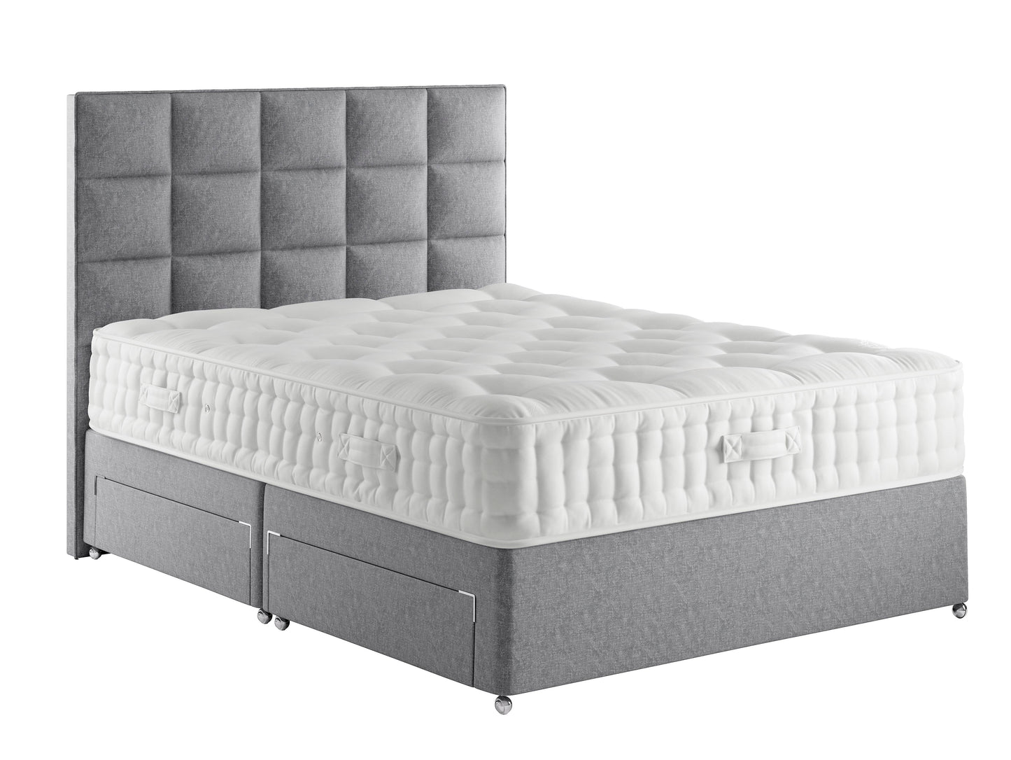 Relyon Balmoral 2000 Pocket Sprung Luxurious Hand Made Divan Bed Set In Either Softer, Medium Or Firmer