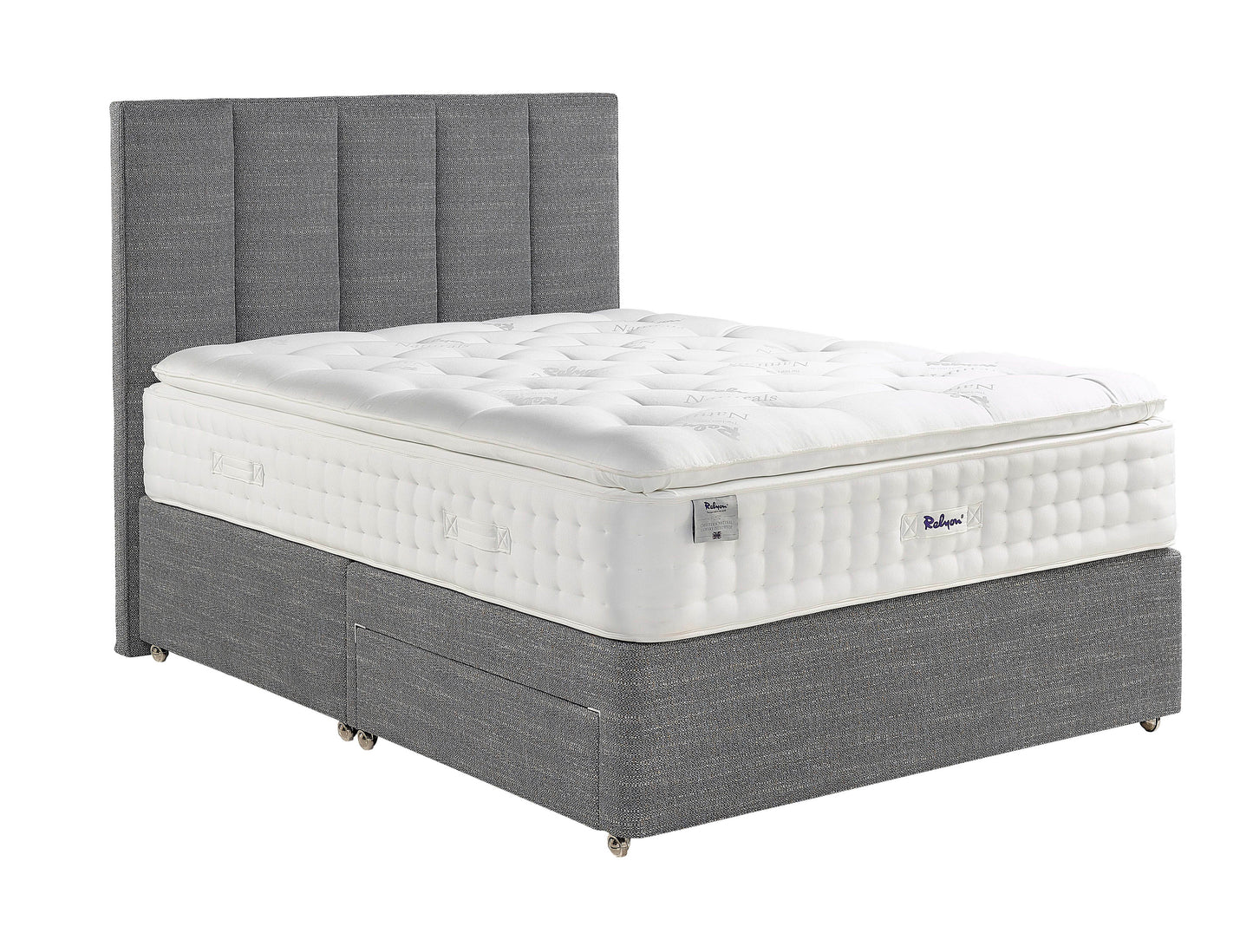 Relyon Chiltern Natural Luxury Pillow Top 2500 Pocket Sprung Luxurious Hand Made Medium Feel Divan Bed Set