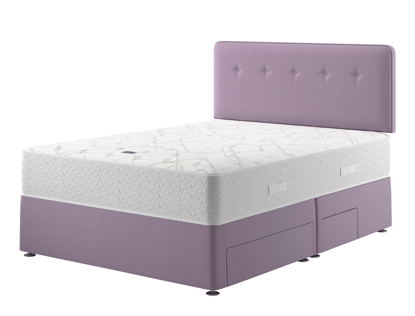 Relyon Comfort Deluxe Memory 1400 Pocket Sprung Hand Made Medium Firm Feel Divan Bed Set