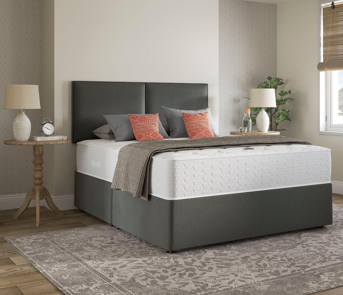 Relyon Comfort Deluxe 1000 Pocket Sprung Hand Made Medium Firm Feel Divan Bed Set