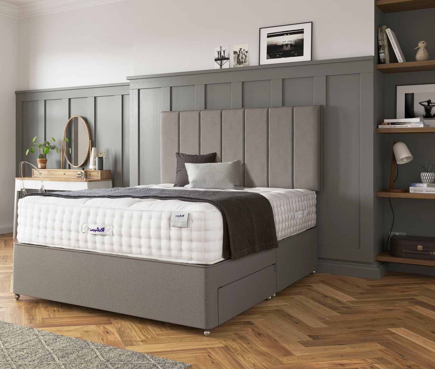 Relyon Luxury Alpaca 2550 Pocket Sprung Luxurious Hand Made Medium To Soft Feel Divan Bed Set