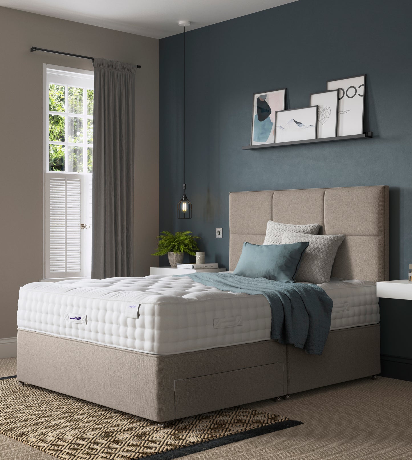 Relyon Luxury Pashmina 2350 Pocket Sprung Luxurious Hand Made Medium To Firm Feel Divan Bed Set