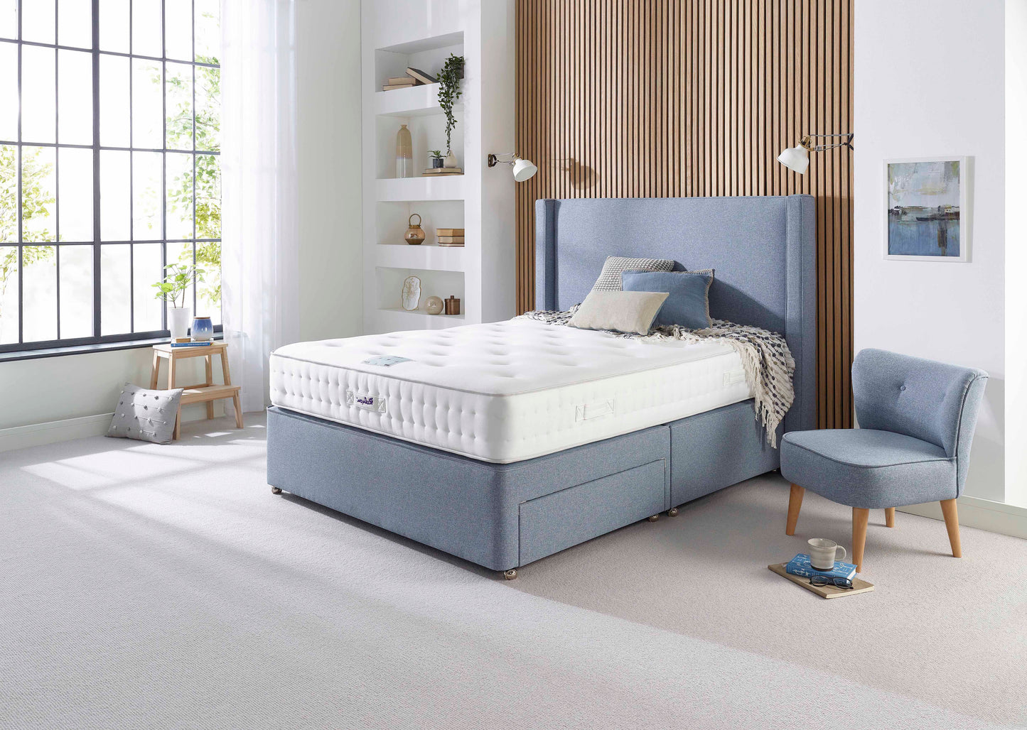 Relyon Rufford Memory 1500 Pocket Sprung Luxurious Hand Made Medium to Firm Feel Divan Bed Set