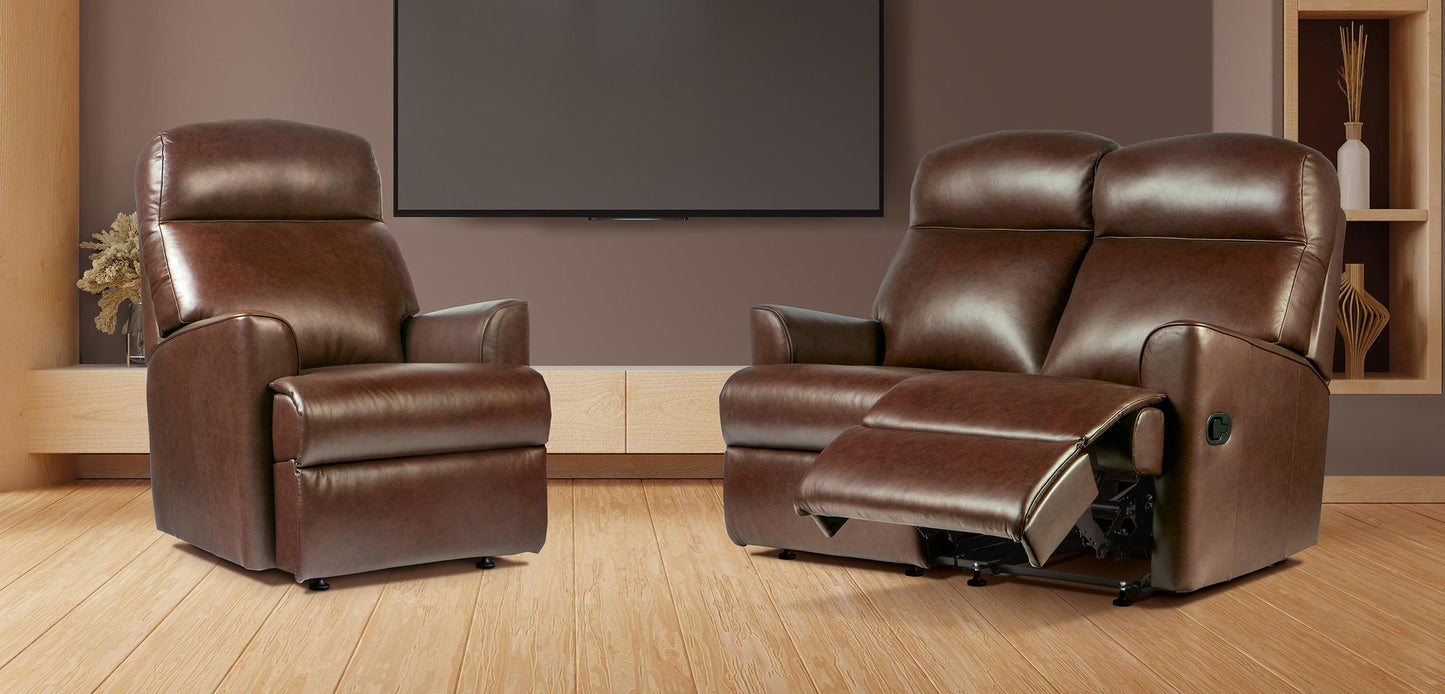 Sherborne Harrow Three Seater Electric Reclining Leather Sofa