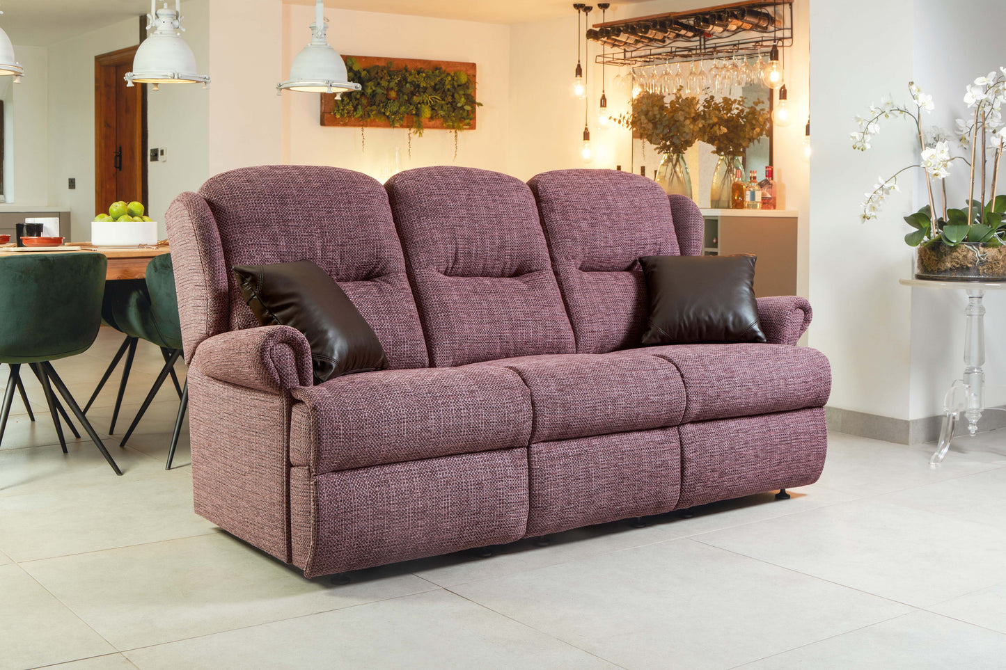 Sherborne Malvern Three Seater Fixed Fabric Sofa
