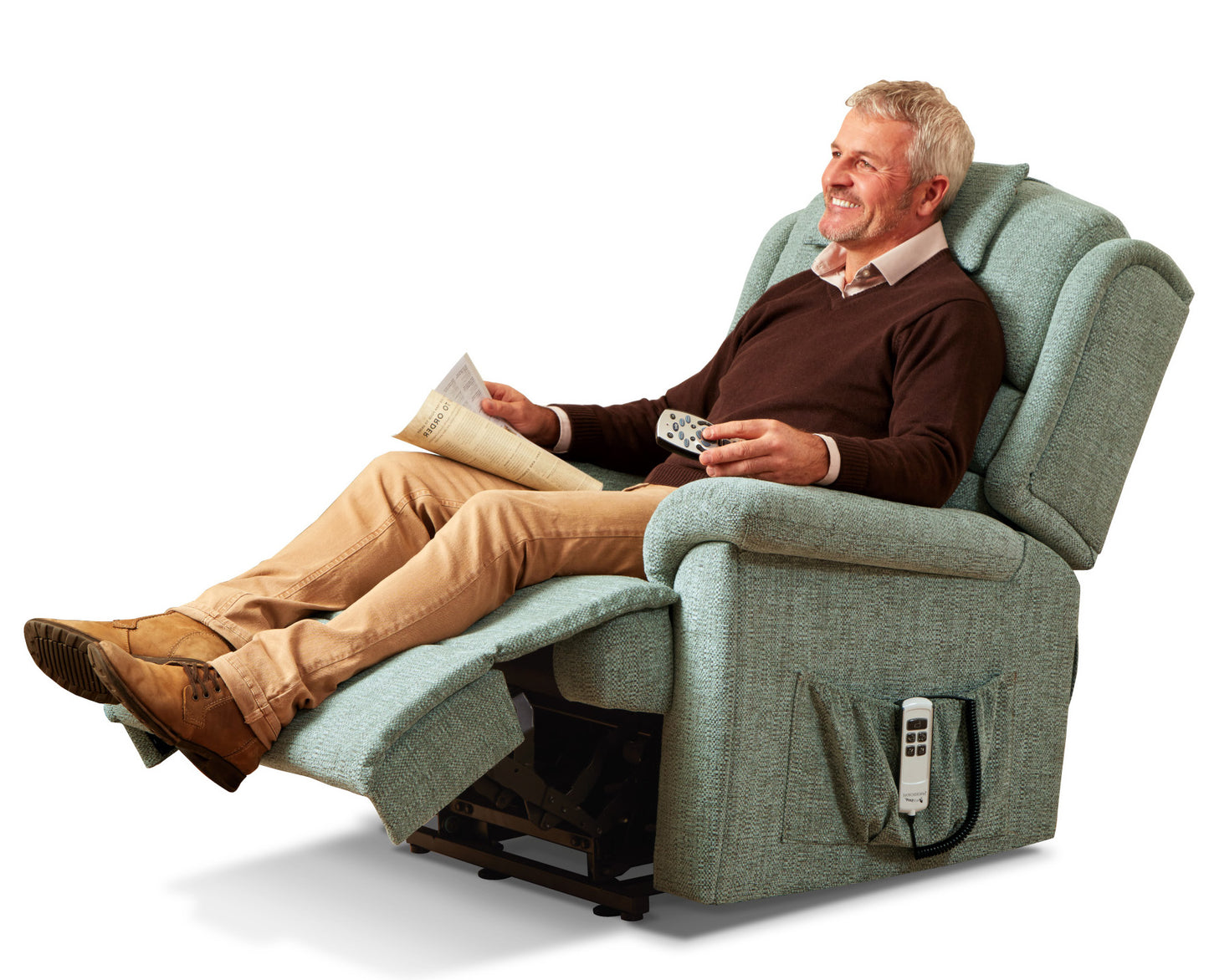 Sherborne Olivia Dual Motor Fabric Riser Recliner Armchair VAT FREE