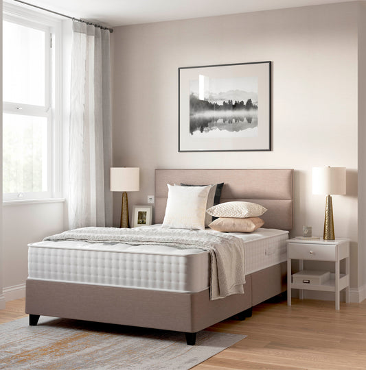 Relyon Luxury Natural Sublime Deluxe 1400 Pocket Sprung Hand Made Medium Feel Divan Bed Set