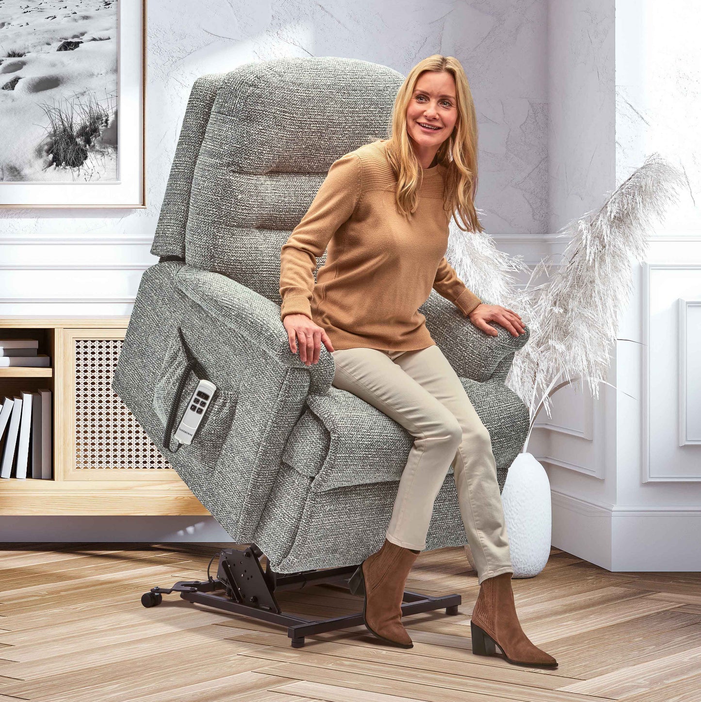Sherborne Keswick Cloud Comfort Triple Motor Fabric Rise And Recliner Armchair VAT FREE