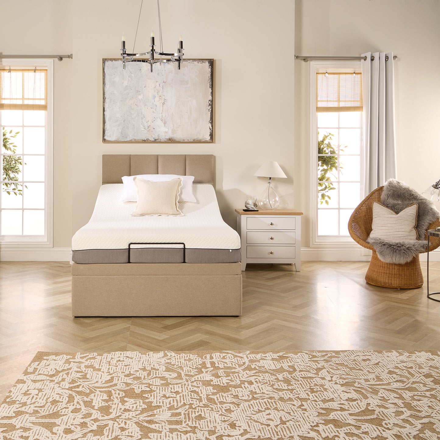 Opal Motion Divan Adjustable Bed With A Memory Foam Medium Firm Feel Mattress VAT FREE