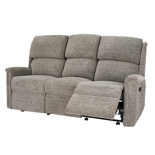 Celebrity Farndon Three Seater Settee Electric Powered Reclining Fabric Sofa With Mammoth Foam & Lumbar & Headrest Adjustment Option