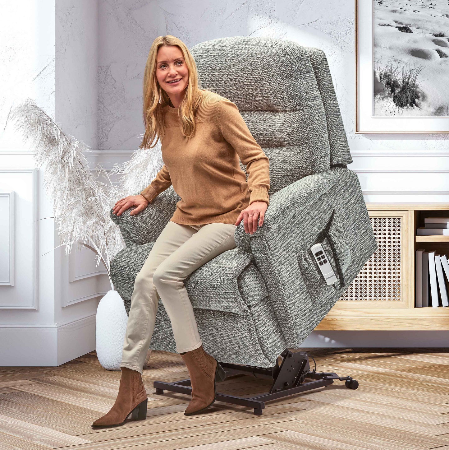 Sherborne Keswick Cloud Comfort Triple Motor Fabric Rise And Recliner Armchair VAT FREE